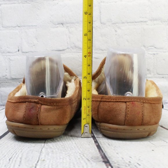 LL Bean Brown Suede Wicked Good Scuffs Shearling Lined Slippers Size 11 M - Picture 8 of 9